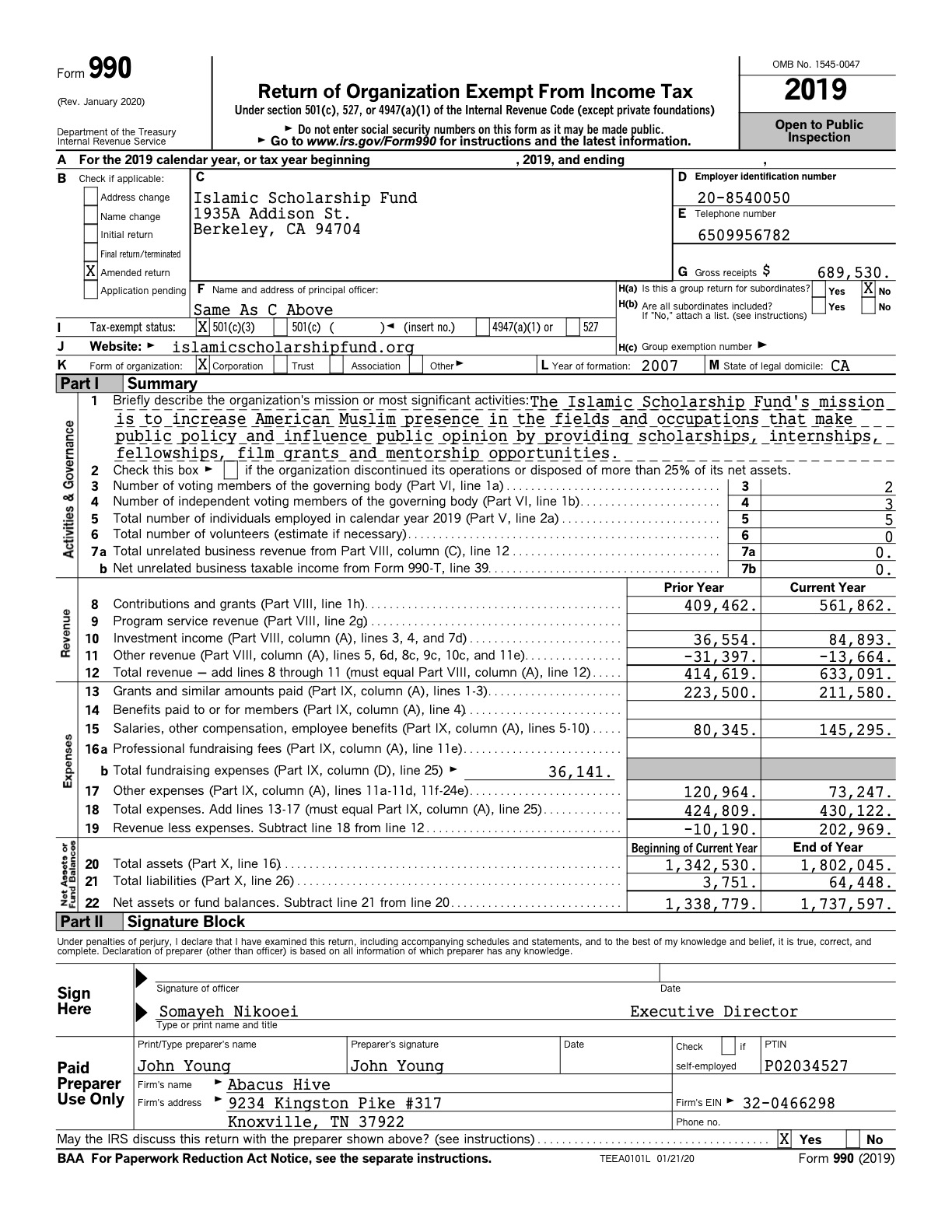 ISF Amended 990 - Public Disclosure (1)